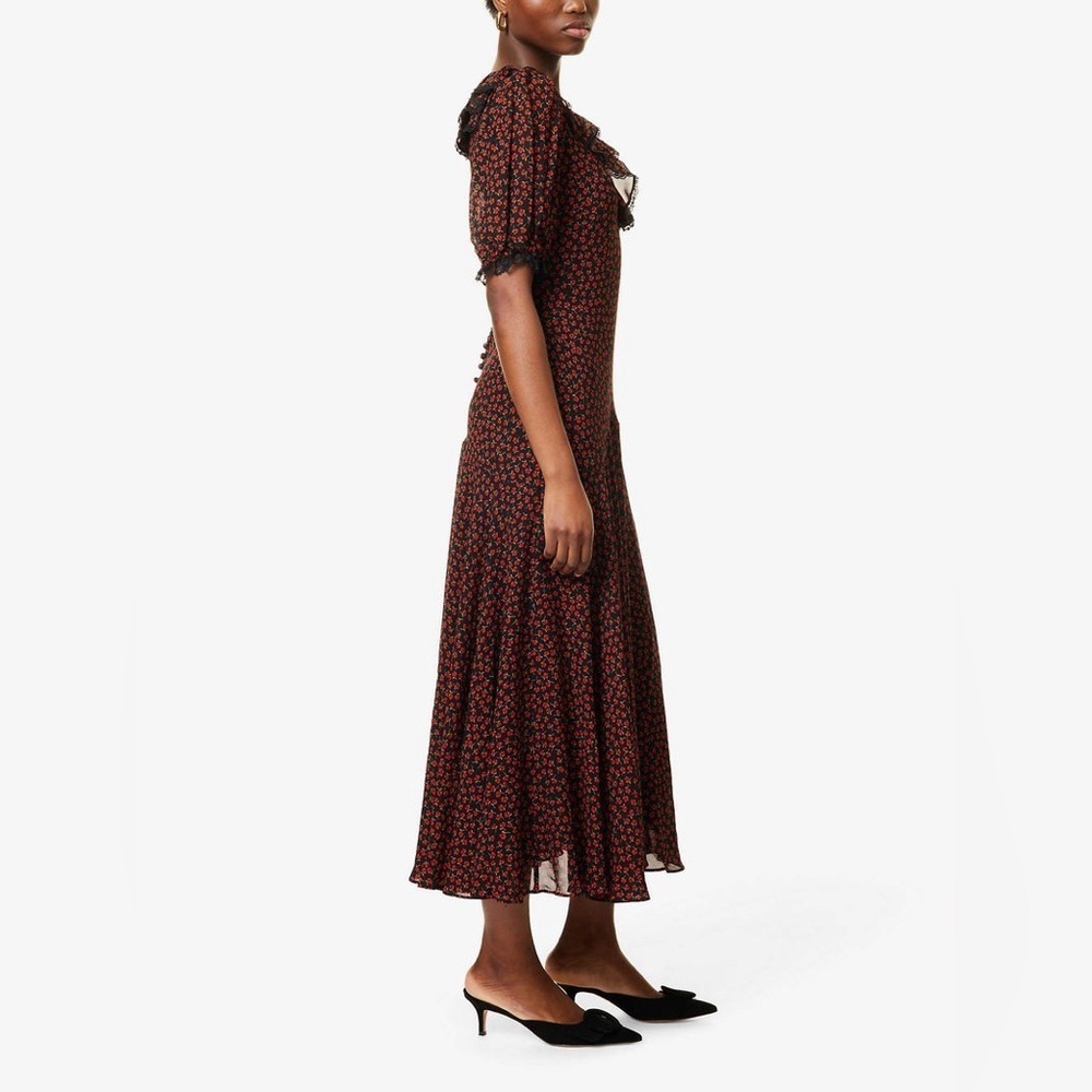 NWT Reformation Viral Women's Evra Lace Trim Open Back Maxi Dress Size 2 - Picture 4 of 14